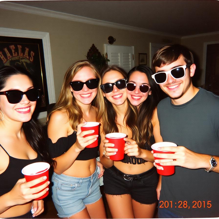 Friends partying